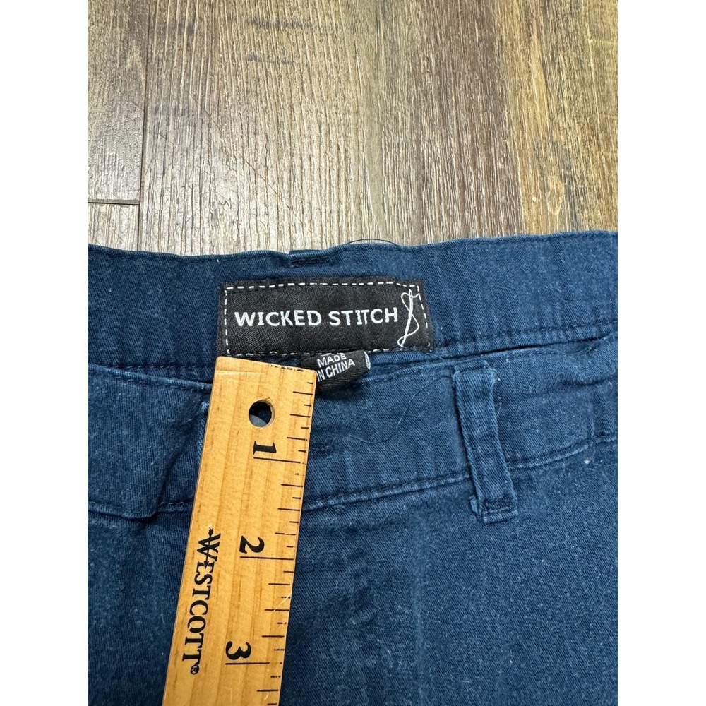 Wicked Stitch Mens Navy Blue Cargo Shorts Size 42 Utility Workwear Hiking Summer - Picture 4 of 15